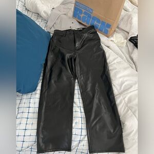 Abercrombie leather straight leg pants